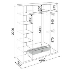 Шкаф 4 двери Глэдис М24 (ЯШС/Белый) в Сысерти - sysert.mebel24.online | фото 3