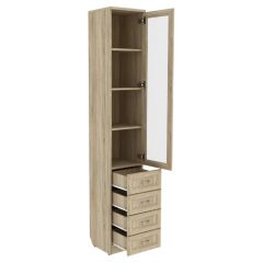 Шкаф для книг с ящиками узкий арт. 205 в Сысерти - sysert.mebel24.online | фото
