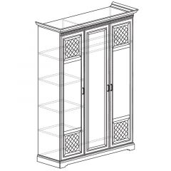 Шкаф для одежды 3-дверный №800 Парма кремовый белый в Сысерти - sysert.mebel24.online | фото 2