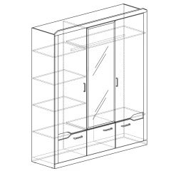 Шкаф для платья и белья 3-дверный № 310 Ронда в Сысерти - sysert.mebel24.online | фото 2