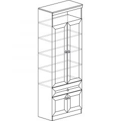 Шкаф для посуды №612 Инна Денвер темный в Сысерти - sysert.mebel24.online | фото 3