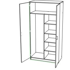 Шкаф двухдверный распашной в Сысерти - sysert.mebel24.online | фото