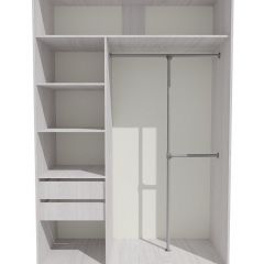 Шкаф-купе 1300 серии SILVER S3+S4+B2+PL4 (2 ящика+F обр.штанга) профиль «Серебро» в Сысерти - sysert.mebel24.online | фото 2