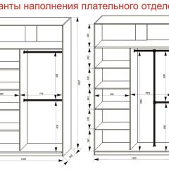 Шкаф-купе 1400 серии SOFT D8+D2+B2+PL4 (2 ящика+F обр.штанга) профиль «Графит» в Сысерти - sysert.mebel24.online | фото 7