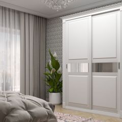 Шкаф-купе 1500 серии NEW CLASSIC K2+K2+B2+PL2(2 ящика+1 штанга+1 полка) профиль «Капучино» в Сысерти - sysert.mebel24.online | фото