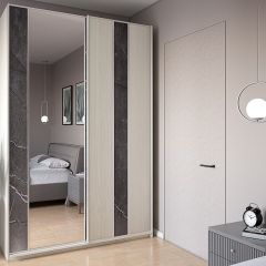 Шкаф-купе 1500 серии SILVER S3+S4+B2+PL4 (2 ящика+F обр.штанга) профиль «Серебро» в Сысерти - sysert.mebel24.online | фото