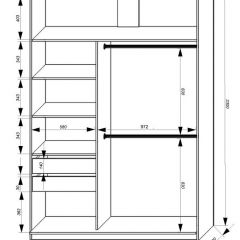 Шкаф-купе 1600 серии SOFT D8+D2+B2+PL4 (2 ящика+F обр.штанга) профиль «Графит» в Сысерти - sysert.mebel24.online | фото 2