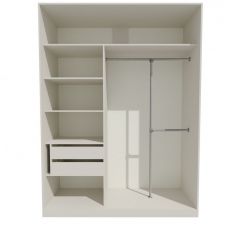 Шкаф-купе 1700 серии NEW CLASSIC K4+K4+B2+PL4 (2 ящика+F обр. штанга) профиль «Капучино» в Сысерти - sysert.mebel24.online | фото 2