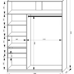 Шкаф-купе 1800 серии SOFT D1+D3+B2+PL1 (2 ящика+1штанга) профиль «Графит» в Сысерти - sysert.mebel24.online | фото 3