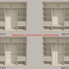 Шкаф-купе 2100 серии SOFT D4+D4+D4+B22+PL1 (по 2 ящика лев/прав+1штанга) профиль «Графит» в Сысерти - sysert.mebel24.online | фото 5