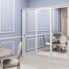 Шкаф-купе 2150 серии NEW CLASSIC K1+K1+K1+B22+PL4 (по 2 ящика лев/прав+F обр.штанга) профиль «Капучино» в Сысерти - sysert.mebel24.online | фото
