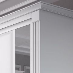 Шкаф-купе 2150 серии NEW CLASSIC K6Z+K1+K6+B22+PL2(по 2 ящика лев/прав+1 штанга+1 полка) профиль «Капучино» в Сысерти - sysert.mebel24.online | фото 4
