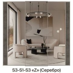 Шкаф-купе 2250 серии SILVER S3+S1+S3Z B22+PL2 (по 2 ящика лев/прав+1штанга+1 полка) профиль «Серебро» в Сысерти - sysert.mebel24.online | фото 8