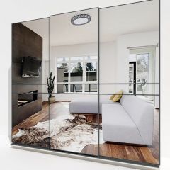 Шкаф-купе 2400 серии SOFT D4+D4+D4+B22+PL1 (по 2 ящика лев/прав+1штанга) профиль «Графит» в Сысерти - sysert.mebel24.online | фото 4