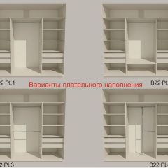 Шкаф-купе 2400 серии SOFT D7+D3+D3+B22+PL4 (по 2 ящика лев/прав+2штанги) профиль «Капучино» в Сысерти - sysert.mebel24.online | фото 6
