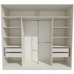 Шкаф-купе 2450 серии NEW CLASSIC K1+K1+K1+B22+PL4 (по 2 ящика лев/прав+F обр.штанга) профиль «Капучино» в Сысерти - sysert.mebel24.online | фото 2