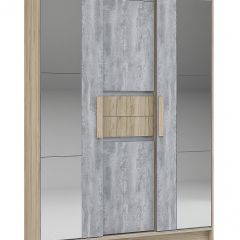 Шкаф-купе Эдем 1.5 (Дуб Крафт серый/Бетонный камень) двери ЛДСП вставка зеркало в Сысерти - sysert.mebel24.online | фото