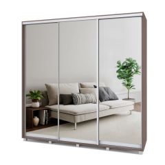 МАРТИН Шкаф-купе с зеркалами Шимо темный (2200*450) М423 в Сысерти - sysert.mebel24.online | фото