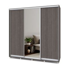 МАРТИН Шкаф-купе с зеркалом Анкор темный (2200*450) М422 в Сысерти - sysert.mebel24.online | фото