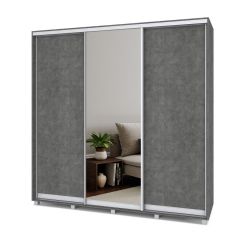 МАРТИН Шкаф-купе с зеркалом Камень темный (2200*450) М422 в Сысерти - sysert.mebel24.online | фото