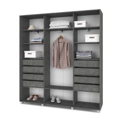 МАРТИН Шкаф-купе с зеркалом Камень темный (2200*450) М422 в Сысерти - sysert.mebel24.online | фото 4