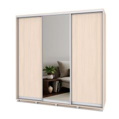 МАРТИН Шкаф-купе с зеркалом Млечный дуб (2200*450) М422 в Сысерти - sysert.mebel24.online | фото