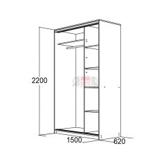МИРАЖ 15.1 (620) Шкаф для платья и белья в Сысерти - sysert.mebel24.online | фото 2