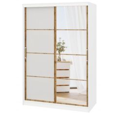Шкаф-купе ПШ-2.9 1500 Фасад Флагман (Белый жемчуг/Дуб Вотан) в Сысерти - sysert.mebel24.online | фото