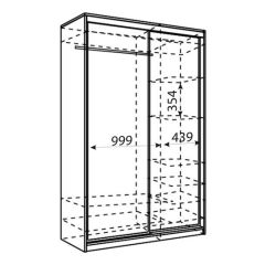Шкаф-купе Рене 1500 вариант 3 (ЛДСП/Зеркало) в Сысерти - sysert.mebel24.online | фото 2