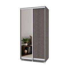 РОЛАНД Шкаф-купе с зеркалом Анкор темный (450*1100) Р412 в Сысерти - sysert.mebel24.online | фото