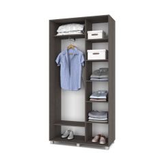 РОЛАНД Шкаф-купе с зеркалом Анкор темный (450*1100) Р412 в Сысерти - sysert.mebel24.online | фото 2