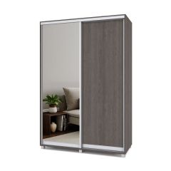 РОЛАНД Шкаф-купе с зеркалом Анкор темный (450*1500) Р452 в Сысерти - sysert.mebel24.online | фото 2