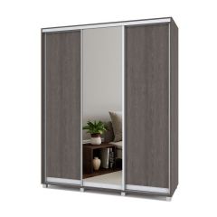 РОЛАНД Шкаф-купе с зеркалом Анкор темный (600*1800) Р682 в Сысерти - sysert.mebel24.online | фото