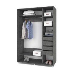 РОЛАНД Шкаф-купе зеркалом Камень темный (600*1500) Р652 в Сысерти - sysert.mebel24.online | фото 4