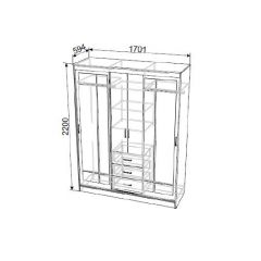 Шкаф-купе ШКП 1 (Венге/Ясень Анкор светлый) в Сысерти - sysert.mebel24.online | фото 3