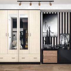 Шкаф Ронда ШК-4 с зеркалом (венге/беленый дуб) в Сысерти - sysert.mebel24.online | фото 3