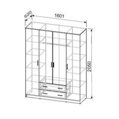 Шкаф ШК 1 (Дуб Золотой) в Сысерти - sysert.mebel24.online | фото 2