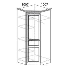 Шкаф угловой №183 "Лючия" Фасад зеркало (Угол 1007*1007) Дуб оксфорд в Сысерти - sysert.mebel24.online | фото 2