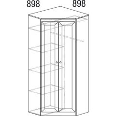 Шкаф угловой №606 Инна (угол 898*898) Денвер темный в Сысерти - sysert.mebel24.online | фото 3