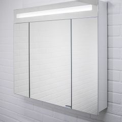 Шкаф-зеркало Аврора 100 с подсветкой LED Домино (DV8012HZ) в Сысерти - sysert.mebel24.online | фото 5