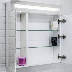 Шкаф-зеркало Аврора 65 с подсветкой LED Домино (DV8006HZ) в Сысерти - sysert.mebel24.online | фото 7