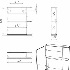 Шкаф-зеркало Норма 1-60 левый АЙСБЕРГ (DA1605HZ) в Сысерти - sysert.mebel24.online | фото 8