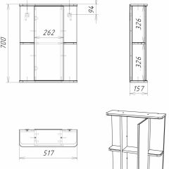 Шкаф-зеркало Норма 2-50 правый АЙСБЕРГ (DA1608HZ) в Сысерти - sysert.mebel24.online | фото 10