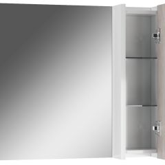 Шкаф-зеркало Uno 80 Дуб серый левый/правый Домино (DU1504HZ) в Сысерти - sysert.mebel24.online | фото 3