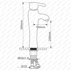 Смеситель д/ум MLN-F-001CBK керамический (Черный) в Сысерти - sysert.mebel24.online | фото 2