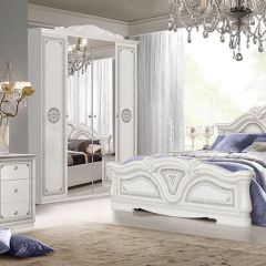 Спальня Грация (комплект 4 дв.) белый/серебро в Сысерти - sysert.mebel24.online | фото