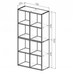 Стеллаж 8 секций (белый) в Сысерти - sysert.mebel24.online | фото 2