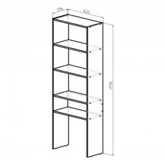 Стеллаж Элемент-1 (дуб сонома) в Сысерти - sysert.mebel24.online | фото 2
