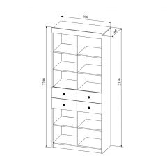 СКАНДИ СД900.1/2  Стеллаж с ящ в Сысерти - sysert.mebel24.online | фото 2