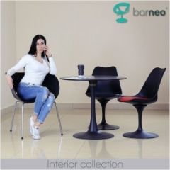 Стол Barneo T-3 Tulip style (RAL9017 черный, D80) в Сысерти - sysert.mebel24.online | фото 2